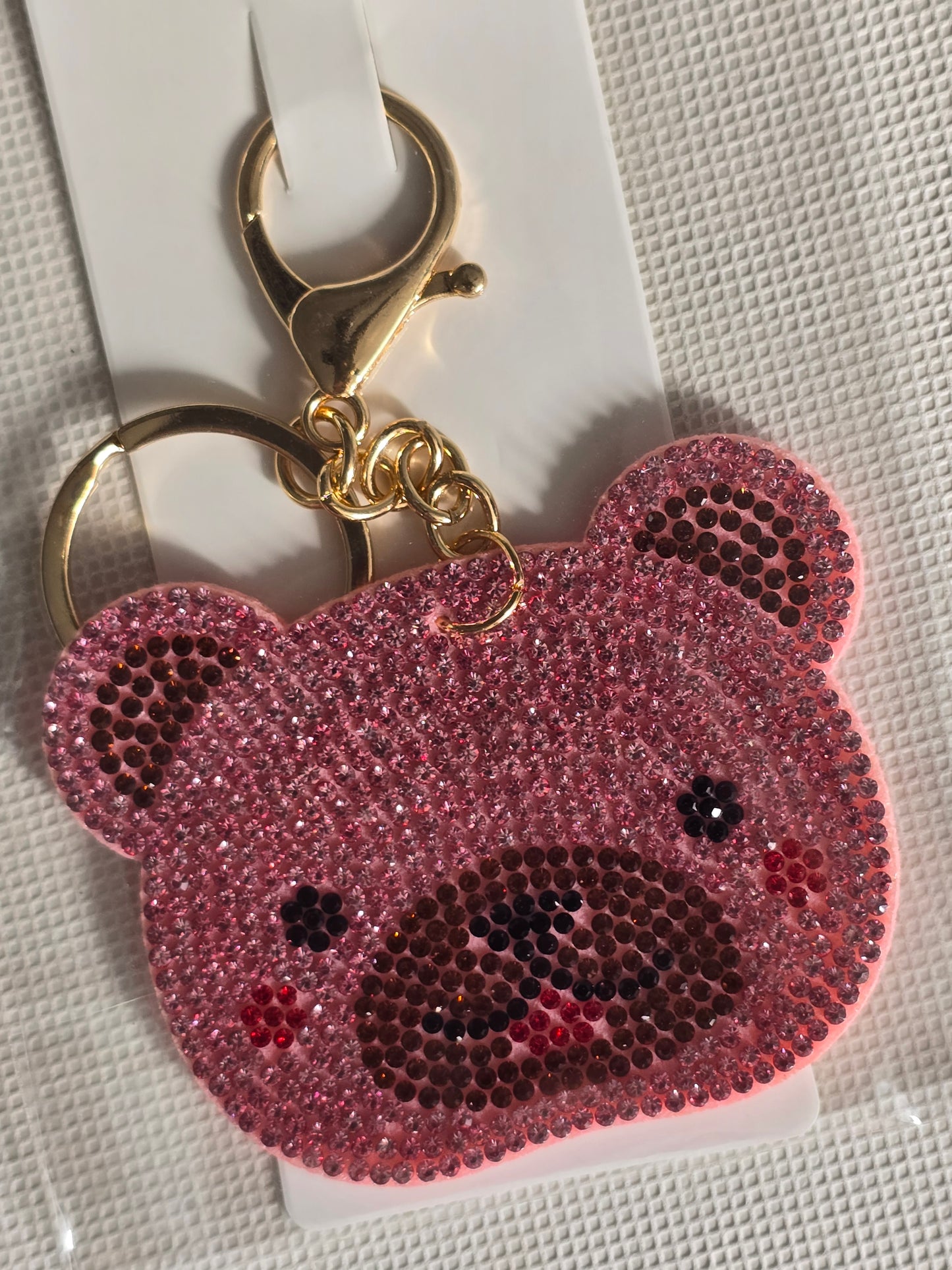 Felt Blingy Bear Key Chain (Gold Hardware) ✨️