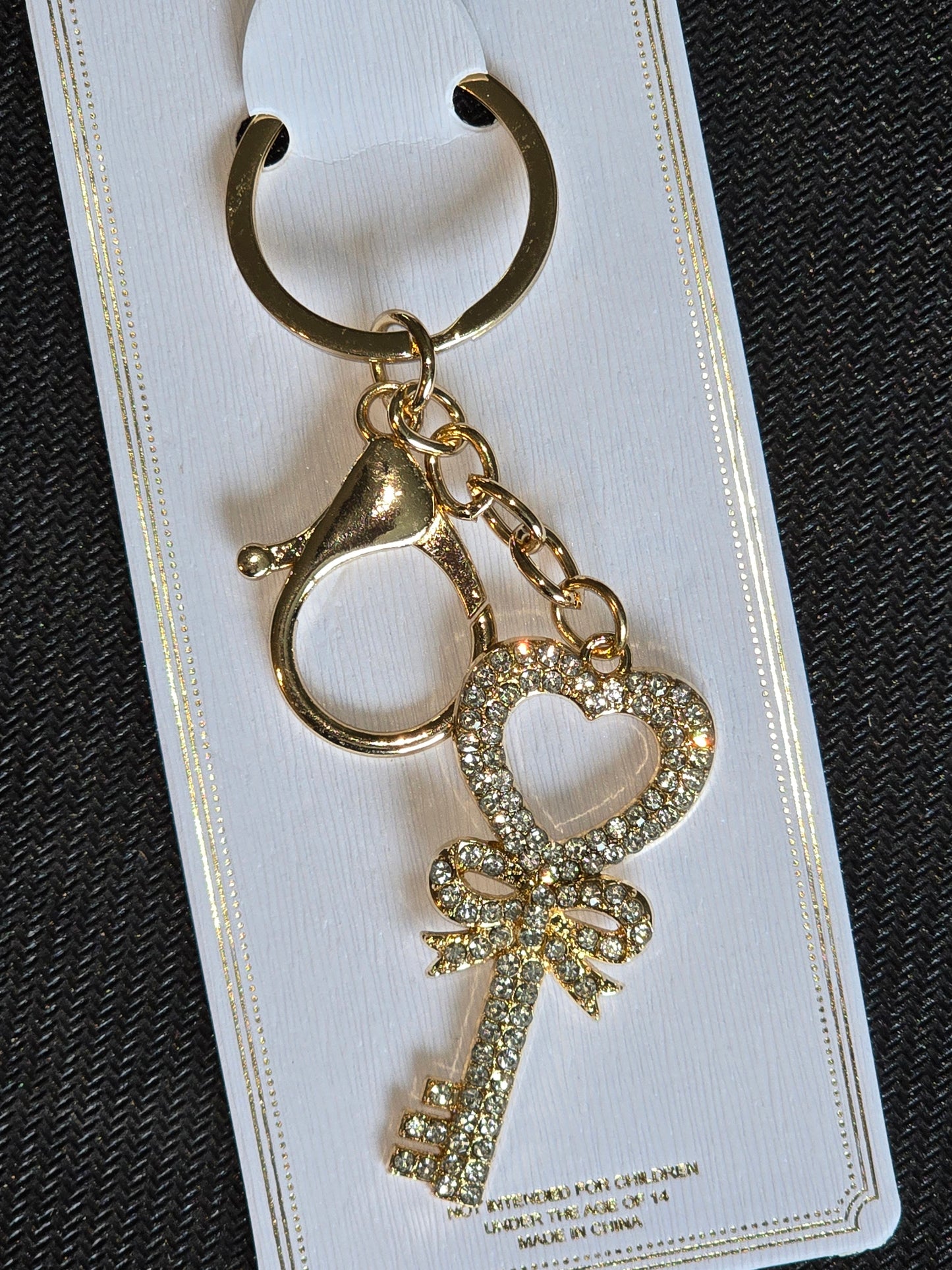 Gold Heart Lock & Key Keychain