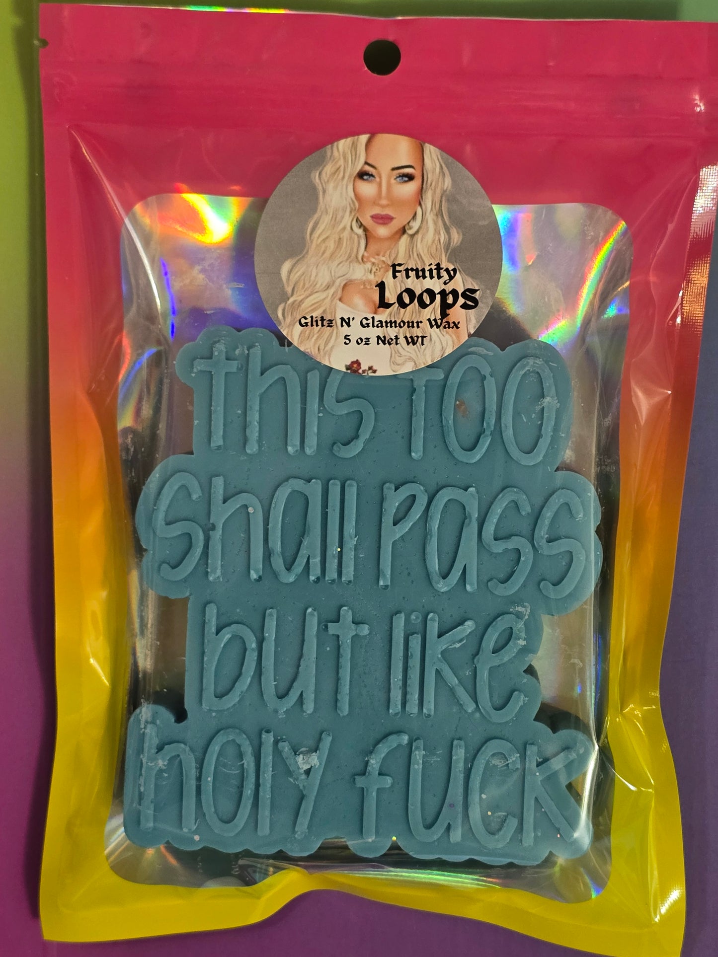 Fruity Loops Scented *This too Shall Pass but like H*ly F*ck* 🤣 HUGE Sliceable Wax Brick