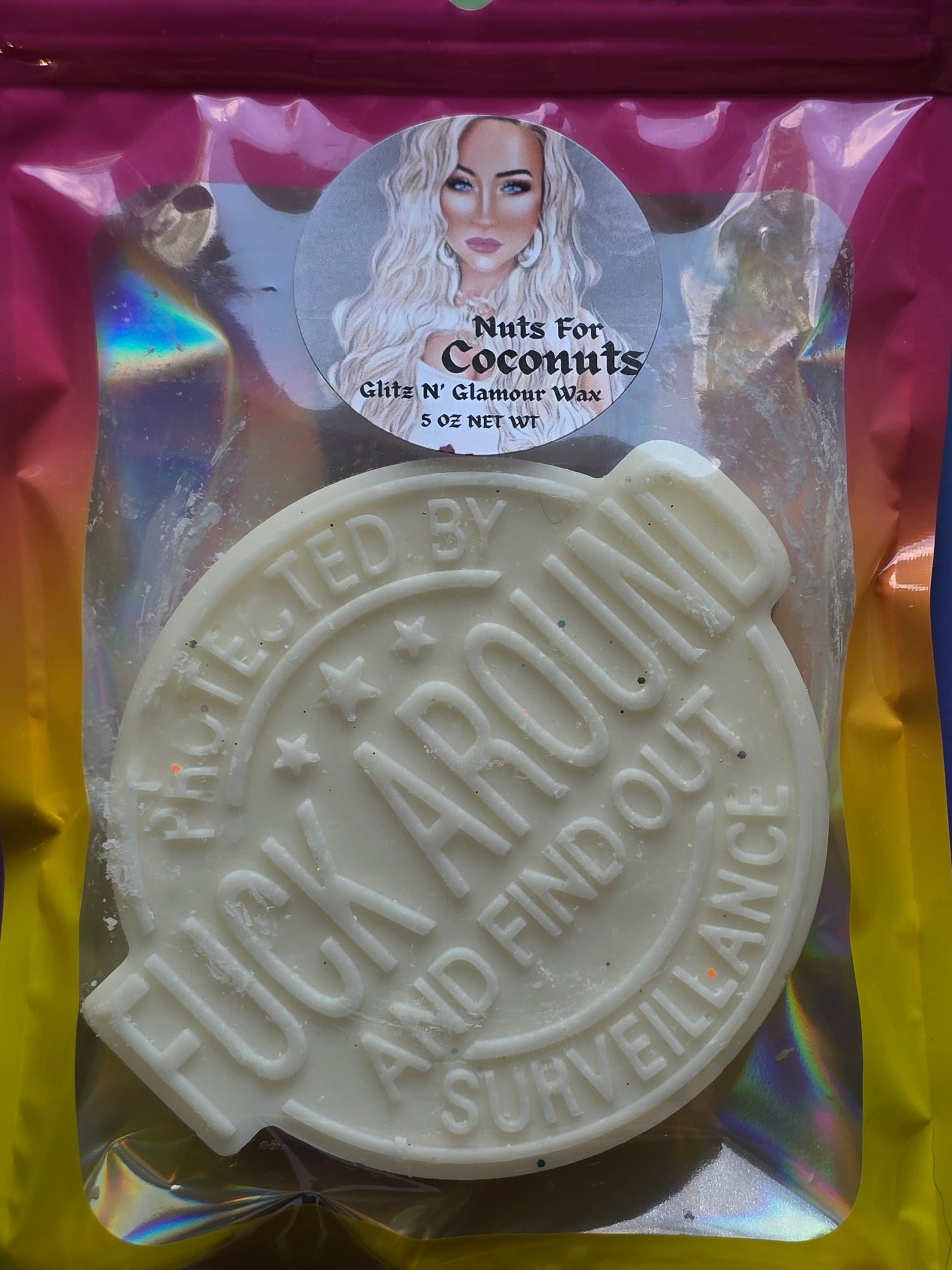 Nuts for Coconuts Scented *F*ck Around & Find Out Surveillance* HUGE Sliceable Wax Brick 🤣
