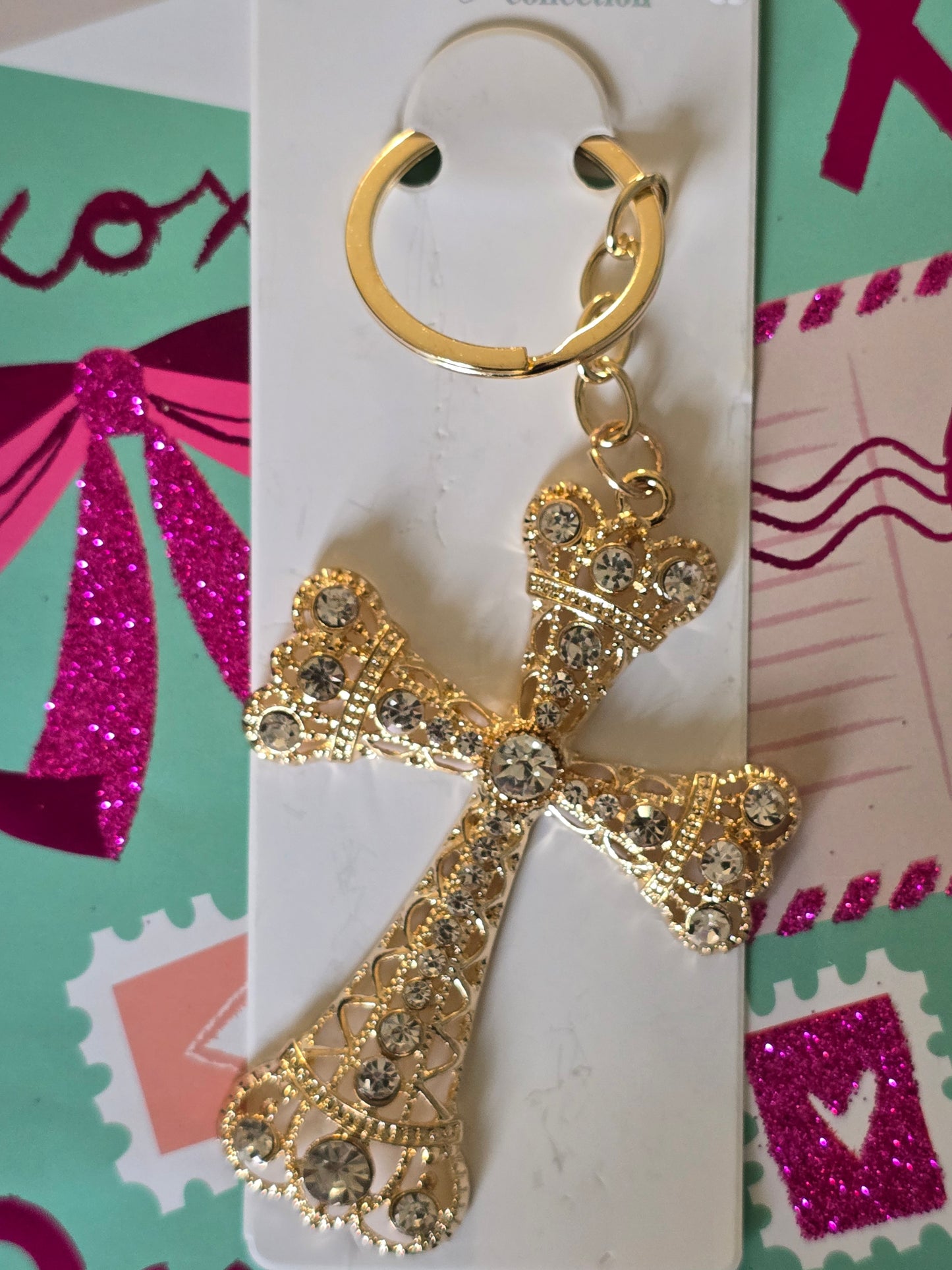 Cross Keychain ✝️ (Gold Toned)