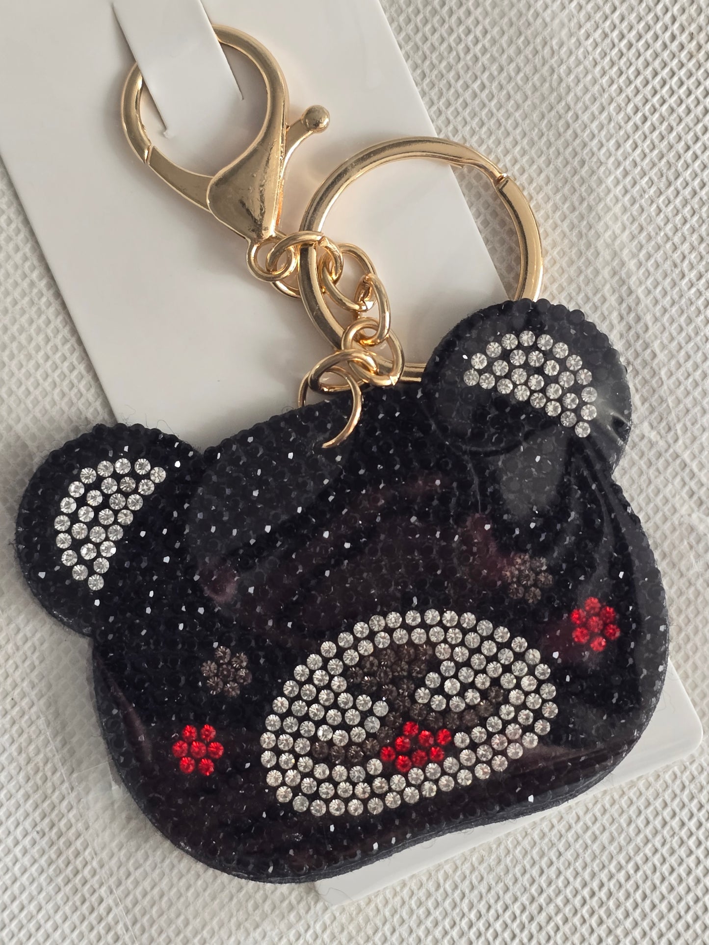 Felt Blingy Bear Key Chain (Gold Hardware) ✨️