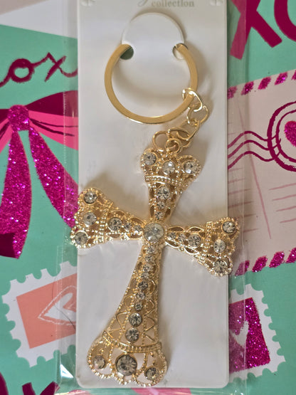 Cross Keychain ✝️ (Gold Toned)