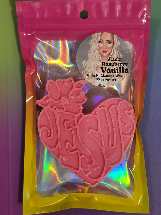 Black Raspberry Vanilla Scented *I ❤️Jesus* ✝️ Large Sliceable Wax Tart