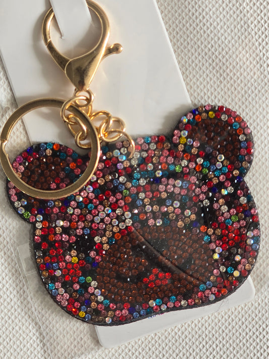 Felt Blingy Bear Key Chain (Gold Hardware) ✨️