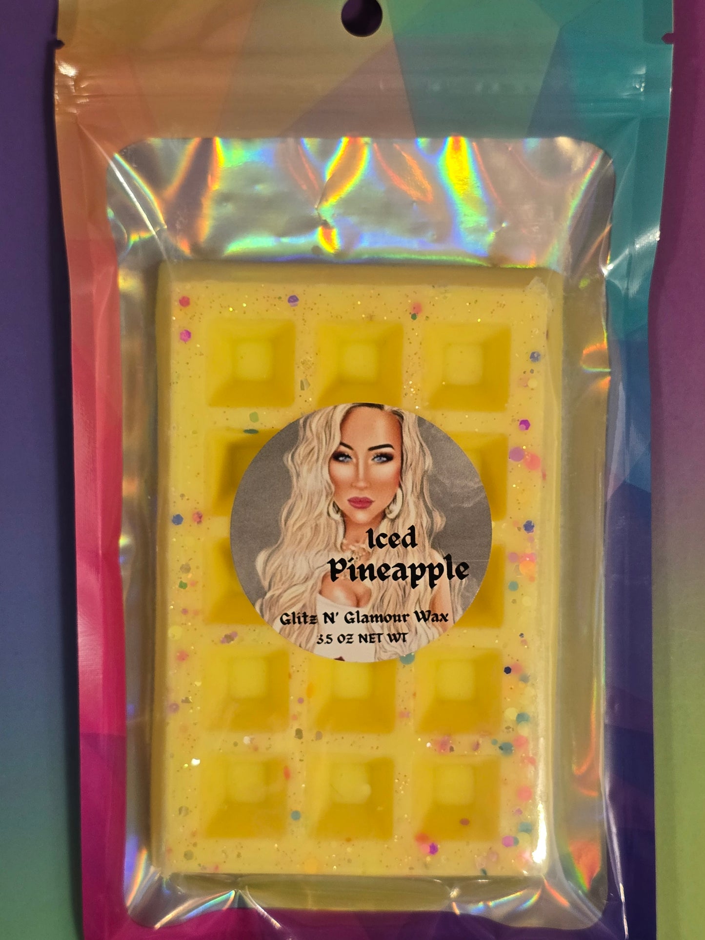 Iced Pineapple 🍍  Waffle 🧇  (Color of Waffle is Subject to Change)