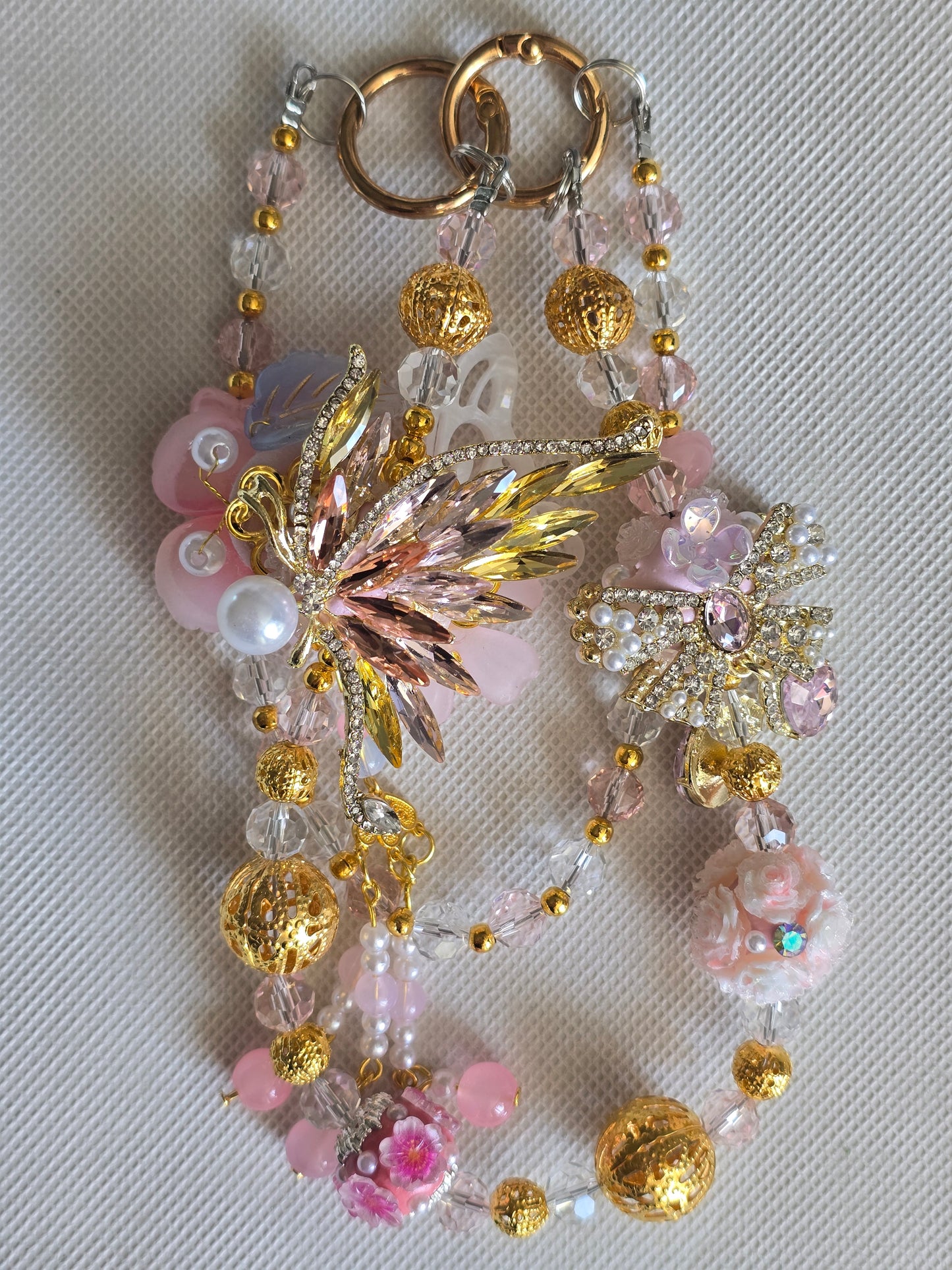 Butterfly Rhinestone Style Phone Charm, Bag Charm