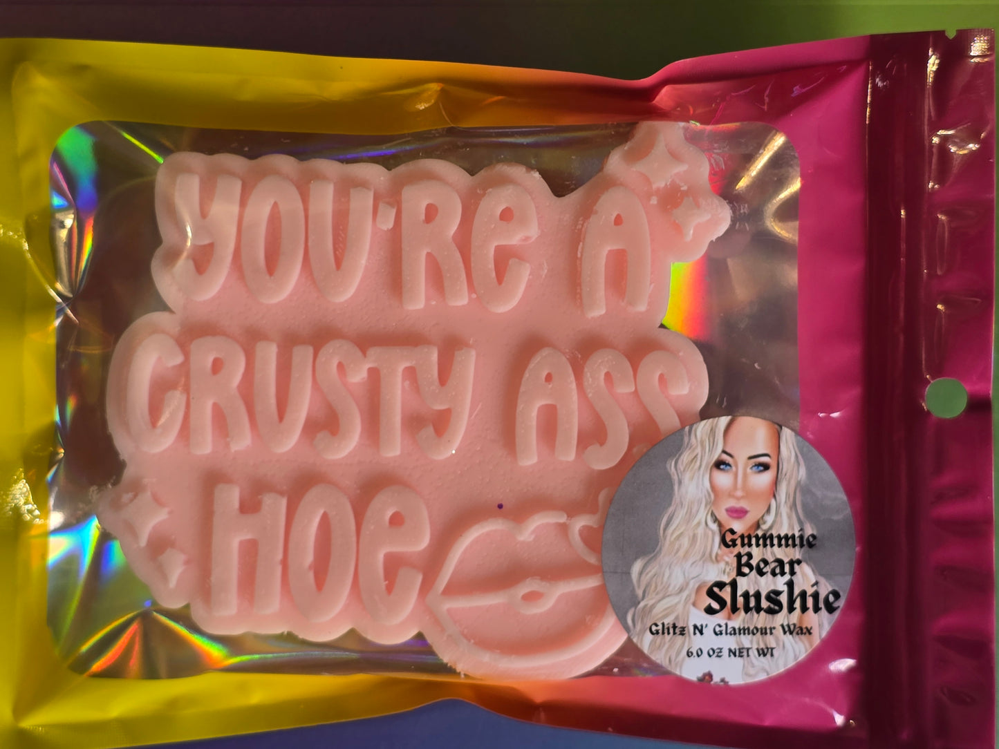 Gummie Bear Slushie Scented *You're A Crusty A*s Hoe* HUGE Sliceable Wax Brick 🤣