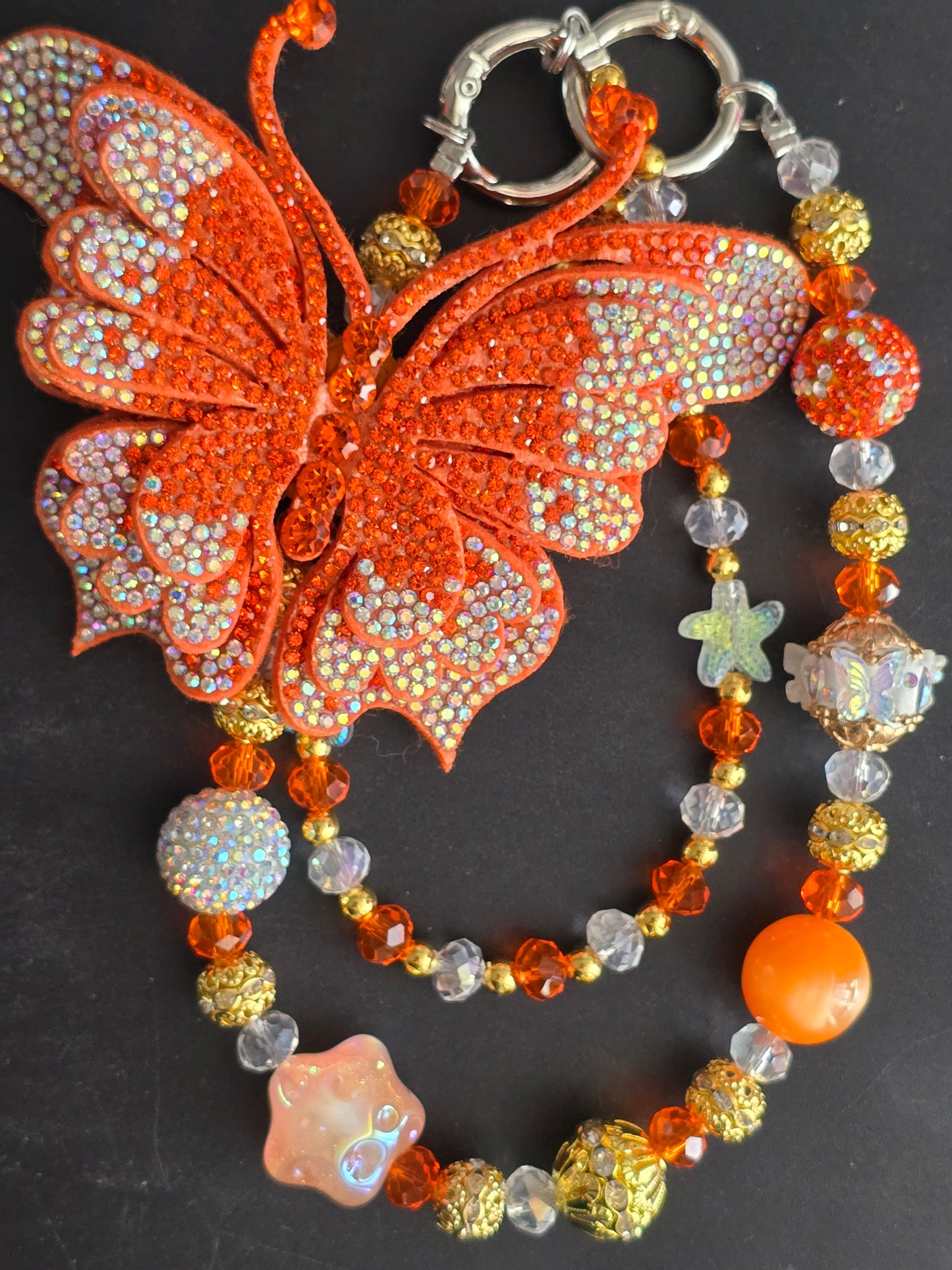 Butterfly Rhinestone Style Phone Charm, Bag Charm